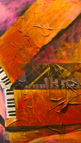 'Piano'; Acrylic over canvas; 30x120cm