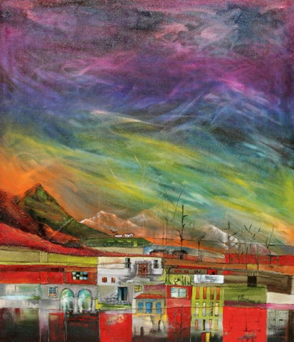 'Aurora Australis Barrio - Puertas y Ventanas' - 2010; 86x100cm